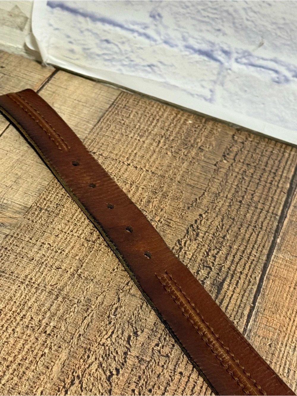 Fossil Brown Leather Belt Silver Buckle Men's Size 40